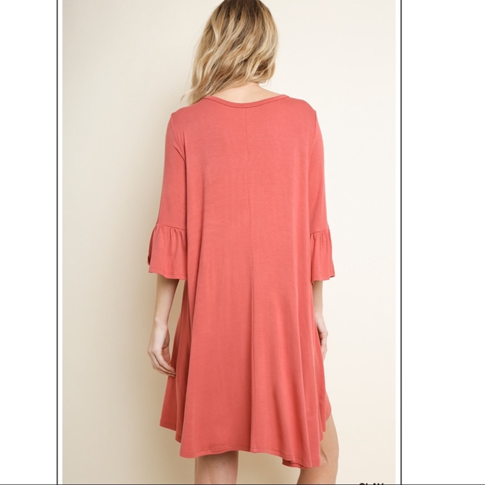 Mini Bell Sleeve Keyhole Dress - Picture 4 of 5